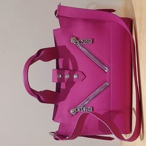 Kenzo Large Pink Leather Satchel / Shoulder Bag